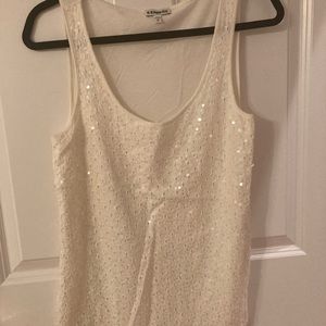 White sequin Express tank